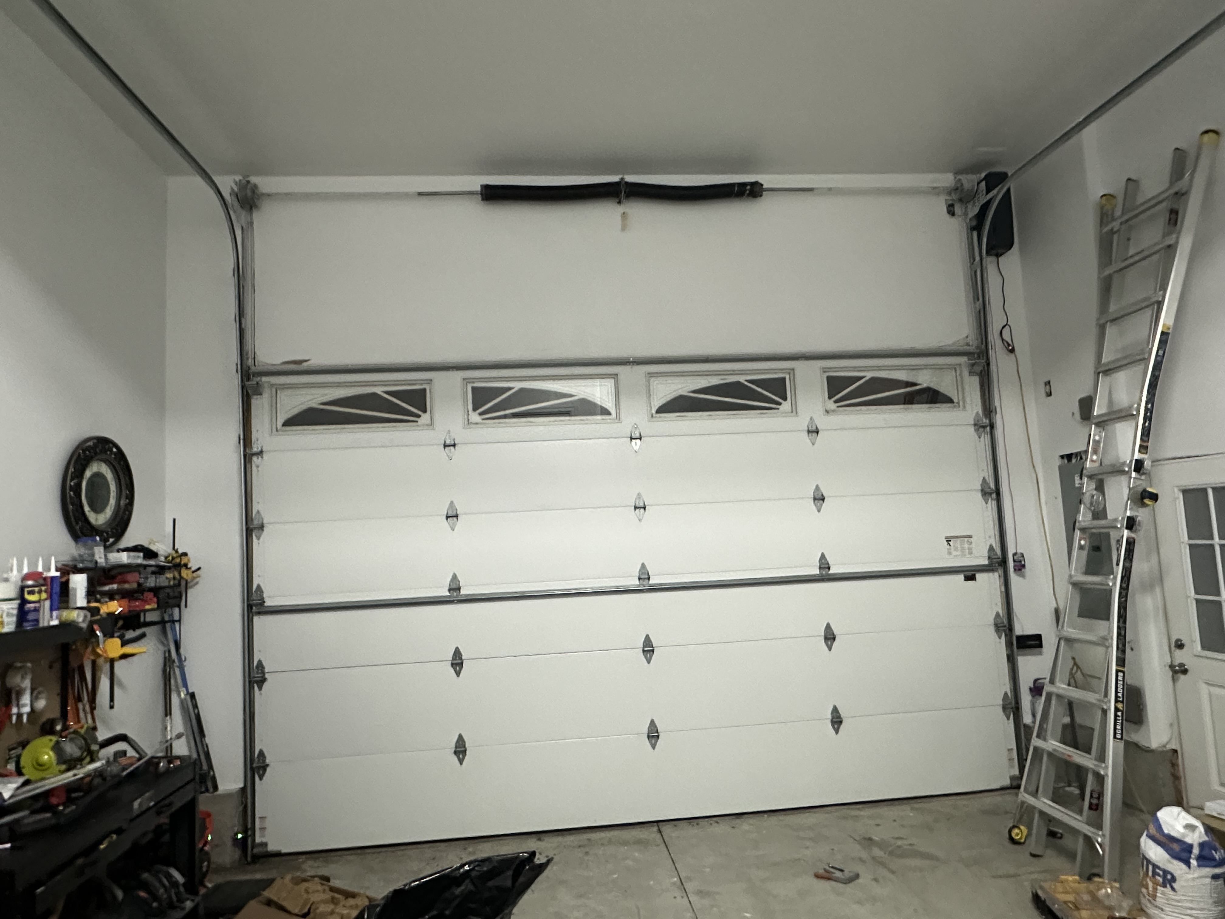 Professional garage door service completed on residential home